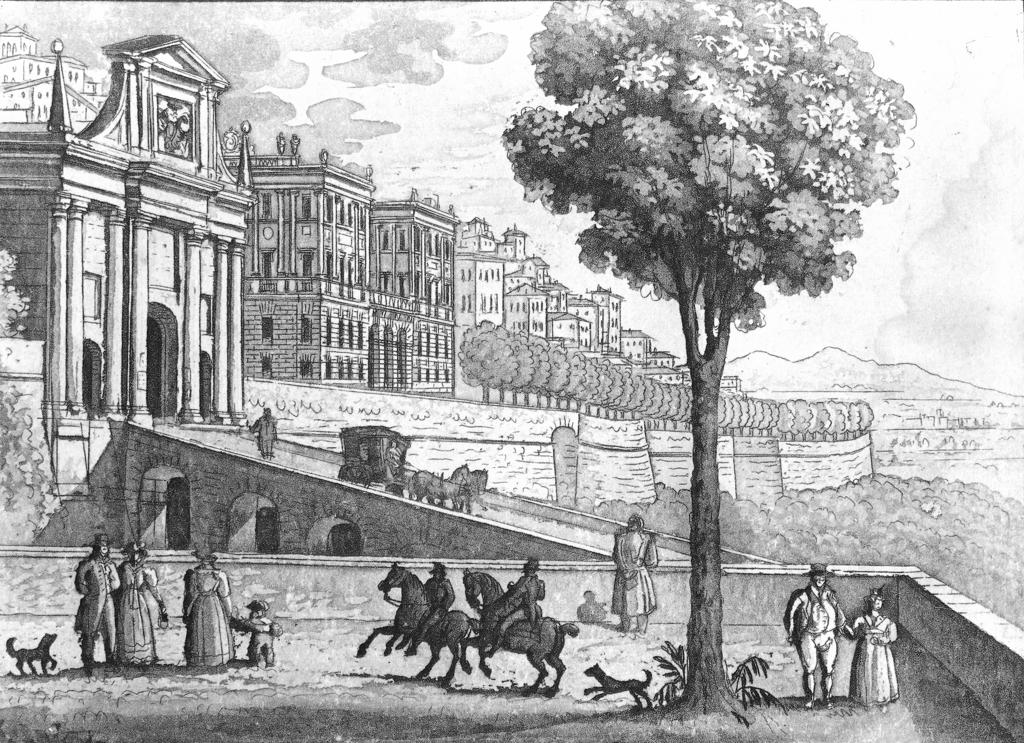 Disegno Di Città Alta Con Uomini A Cavallo · Historify