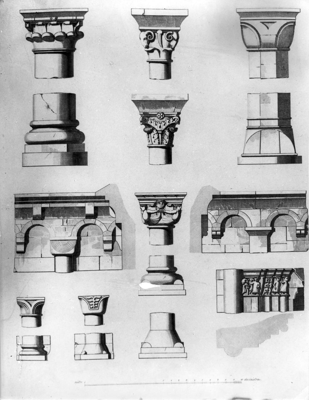 Disegno dei capitelli della Rotonda di San Tomè di Almenno San Bartolomeo · Historify