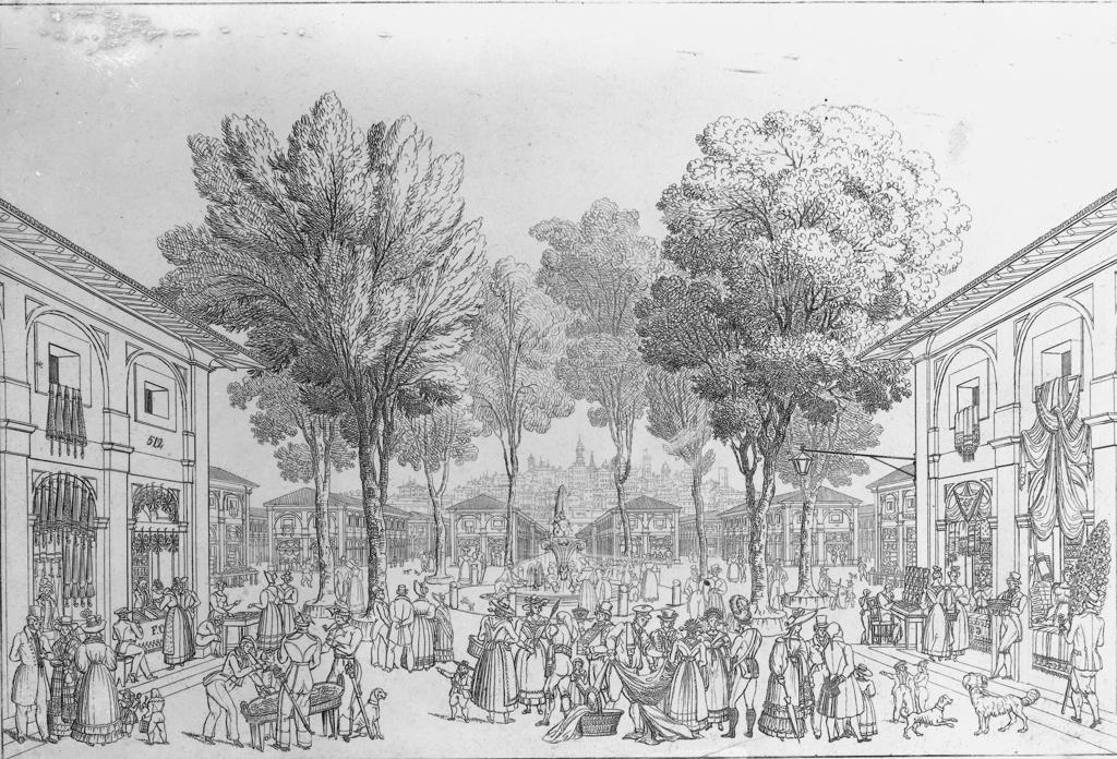 Disegno Di Una Piazza Affollata (Di G. Berlendis In Bergamo) · Historify